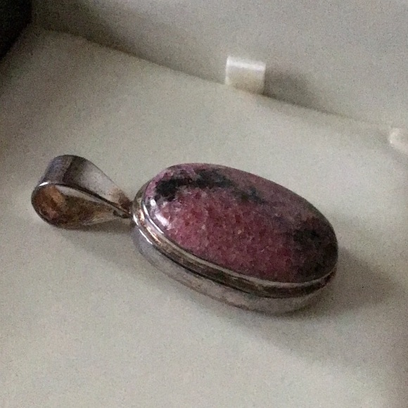 Large Rhodochrosite/Sterling Silver Pendant - Picture 3 of 6